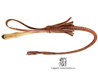 Нагайка коричневая с рукояткой из ноги косули