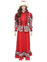 Женская парочка: казачий костюм красного цвета (блуза на пуговицах)