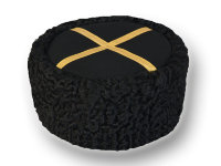Кубанка черная с латунным галуном станично-бытовая натуральный каракуль 
